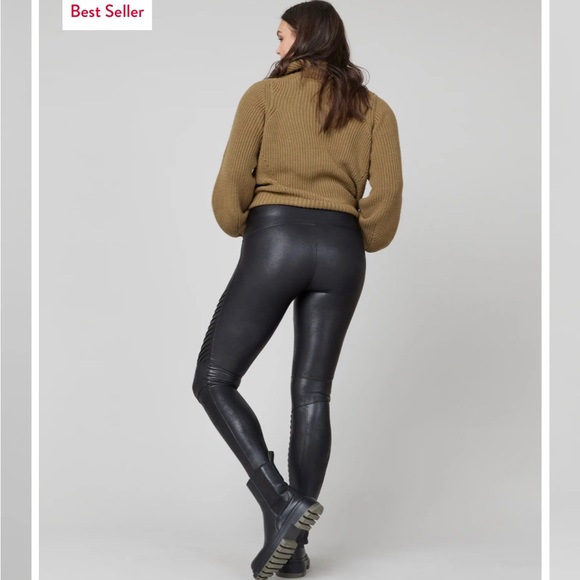 Spanx Faux Leather Moto Leggings Tights - Excellent condition, Small - Picture 7 of 10